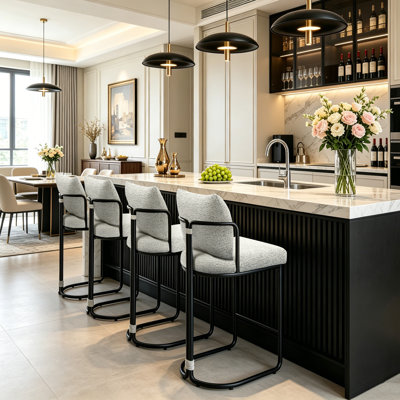 Luxury Bar Stools For Kitchen Islands Bar Stools With Black Base